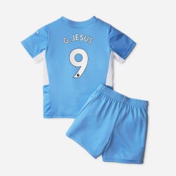Camisola Manchester City Gabriel Jesus 9 Criança Equipamento Primeiro 2021-2022 Manga Curta